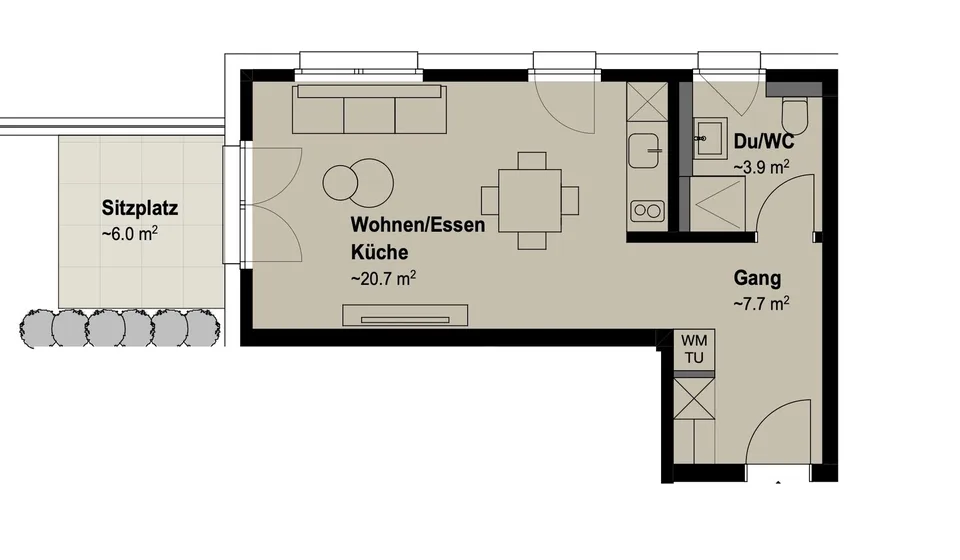 Progetto di costruzione nuova – Appartamento/studio di 1,5 locali in affitto
