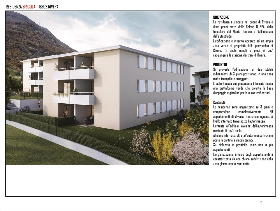 Moderno e luminoso appartamento 3 locali di nuova costruzione a Rivera