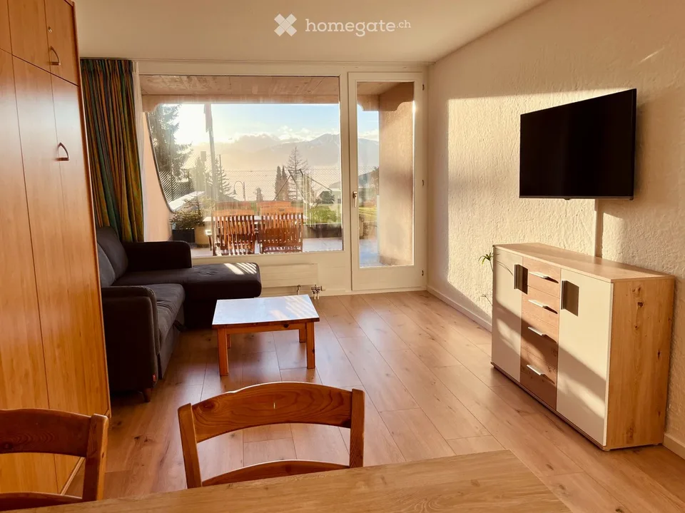 Appartamento 2,5 locali, grande terrazza, centro di Villars