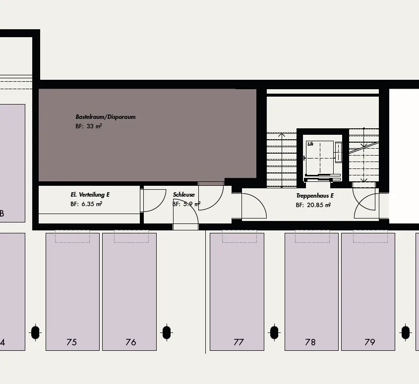 Local de stockage / dispersion (UG, 33 m2) au centre de Zug