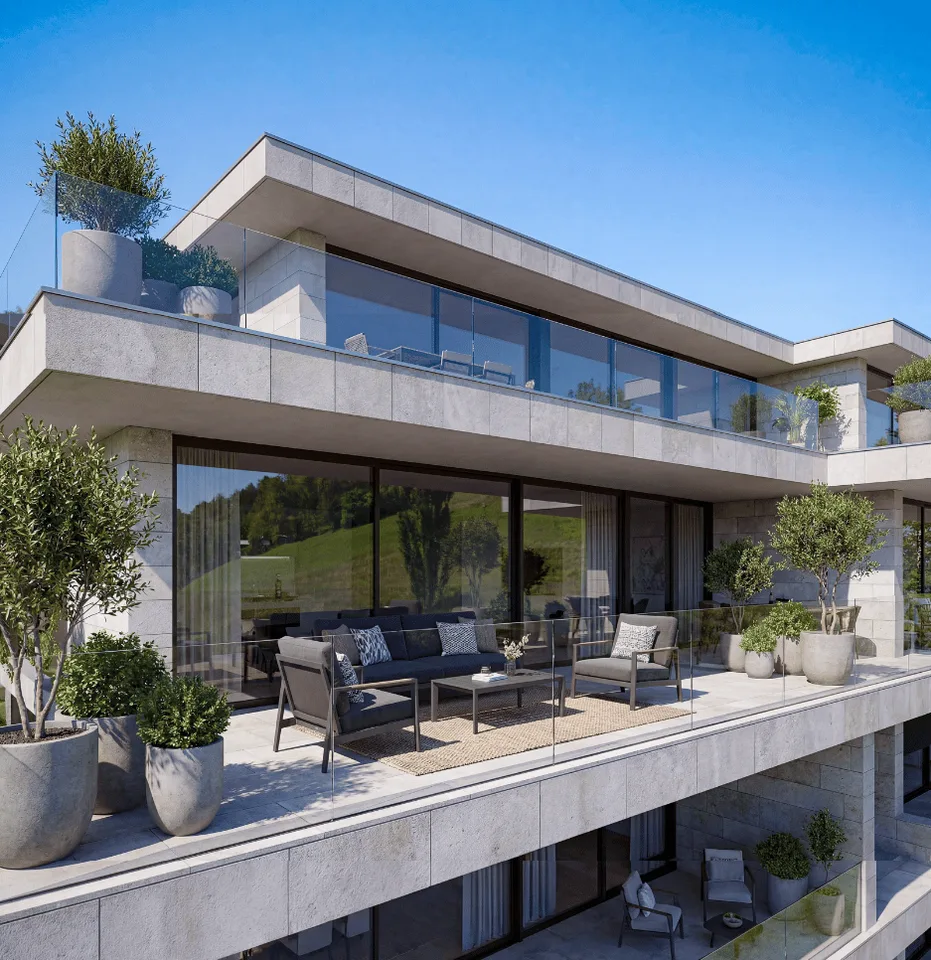 Appartement de luxe 4.5 pièces au rez-de-chaussée avec 139 m² d'espace de vie et 60 m² de terrasse