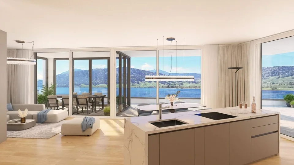 Costruzione nuova: appartamento a maisonnette con vista sul lago non ostruita a Oberägeri