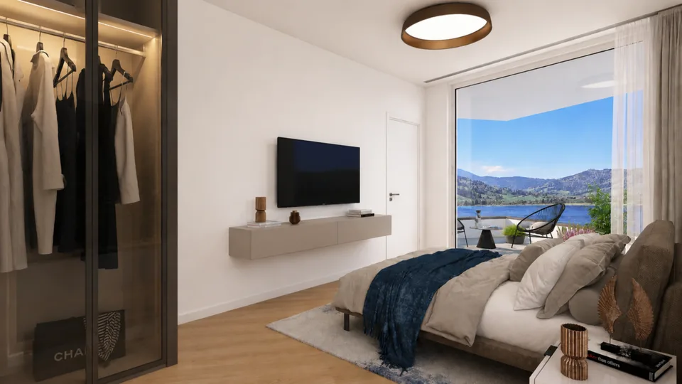 Costruzione nuova: appartamento a maisonnette con vista sul lago non ostruita a Oberägeri