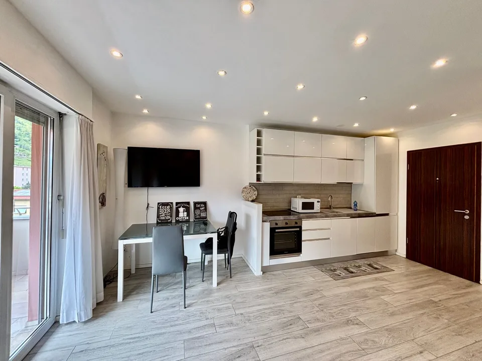 Möbliertes Studio-Apartment mit Aussicht im Herzen von Agno/ Monolocale ammobiliato con vista aperta