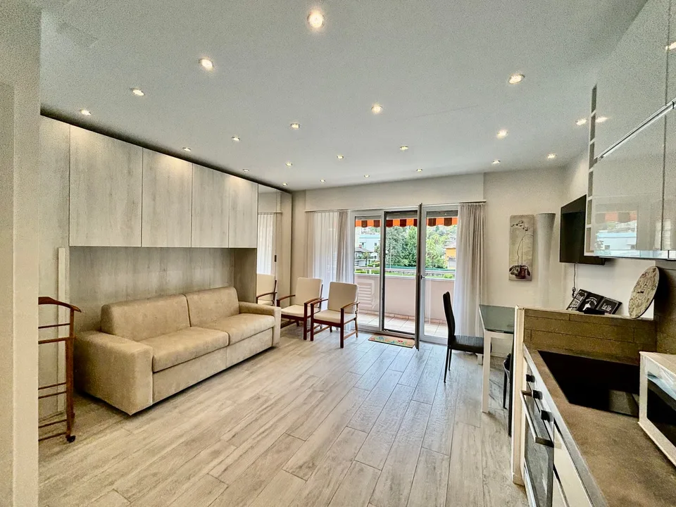 Möbliertes Studio-Apartment mit Aussicht im Herzen von Agno/ Monolocale ammobiliato con vista aperta