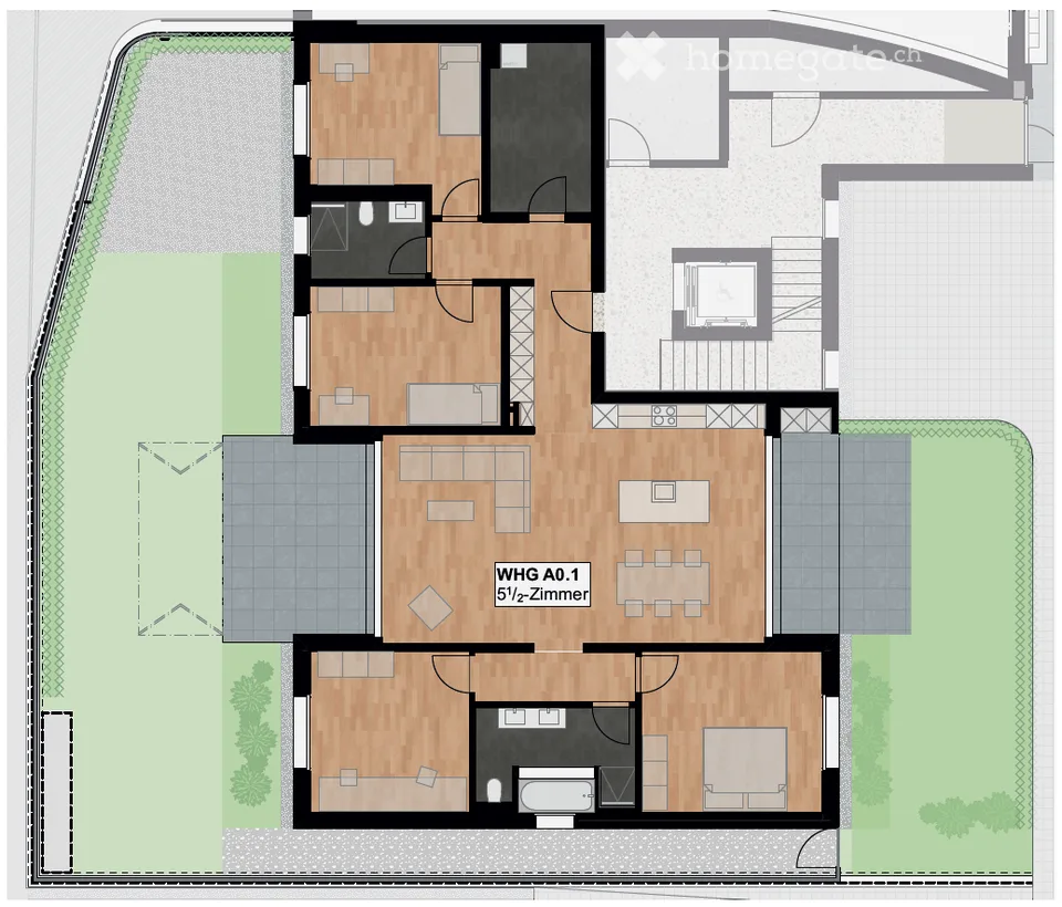 Appartement neuf spacieux 5.5 pièces