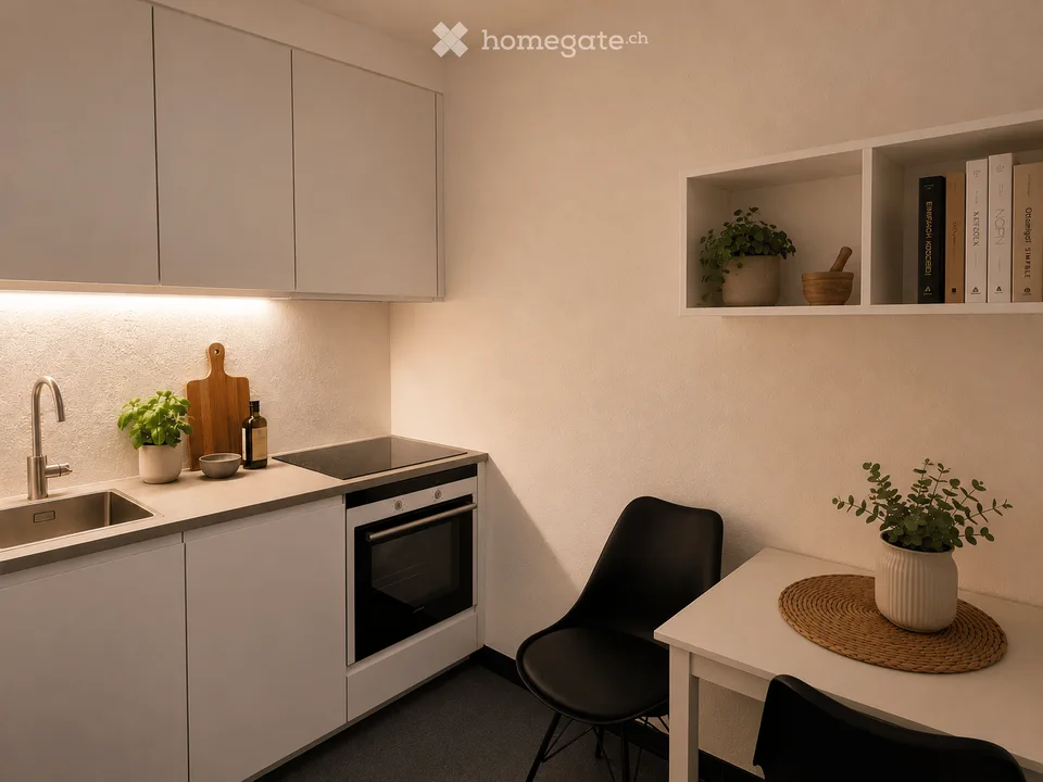 Modernes Studio mit Gartensitzplatz nahe Zürichsee