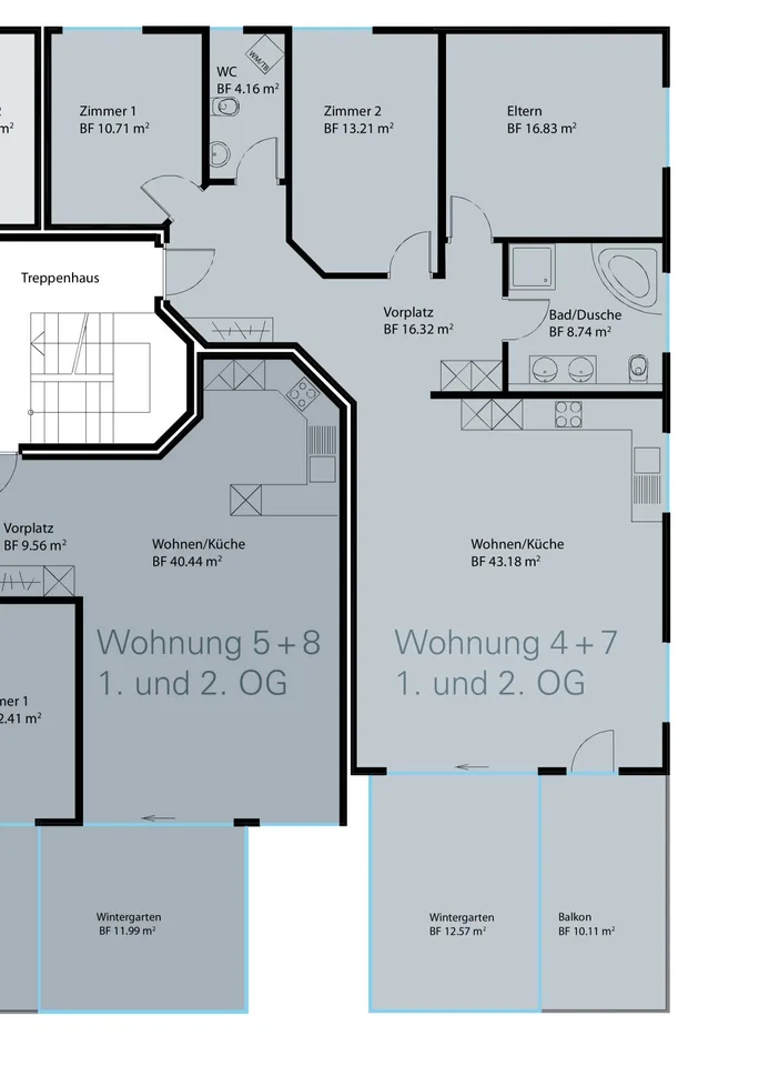 Appartement moderne 4,5 pièces avec jardin d'hiver, balcon & bain à remous