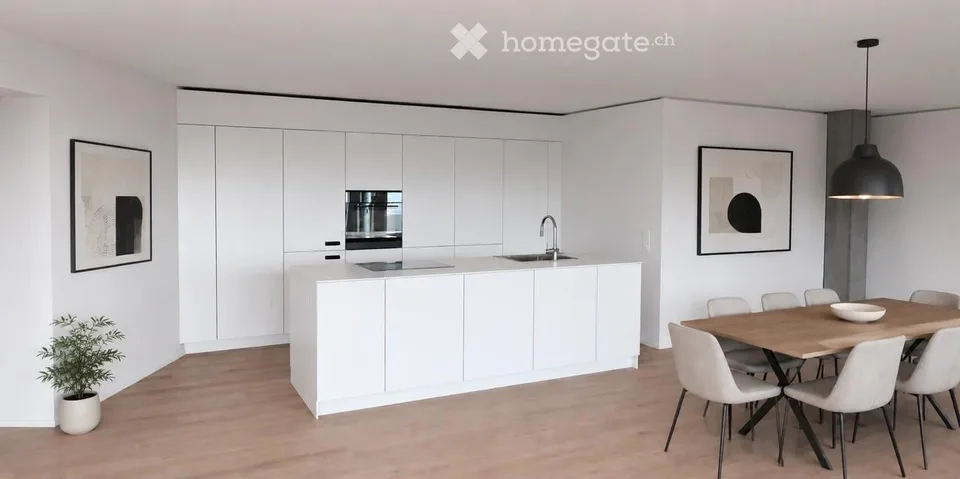 Appartement 4,5 pièces - une vue qui impressionne. Un confort de vie qui convainc également en été.