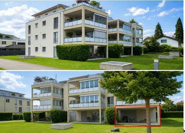 Moderne 3.5-Zimmer-Gartenwohnung mit grossem Sitzplatz