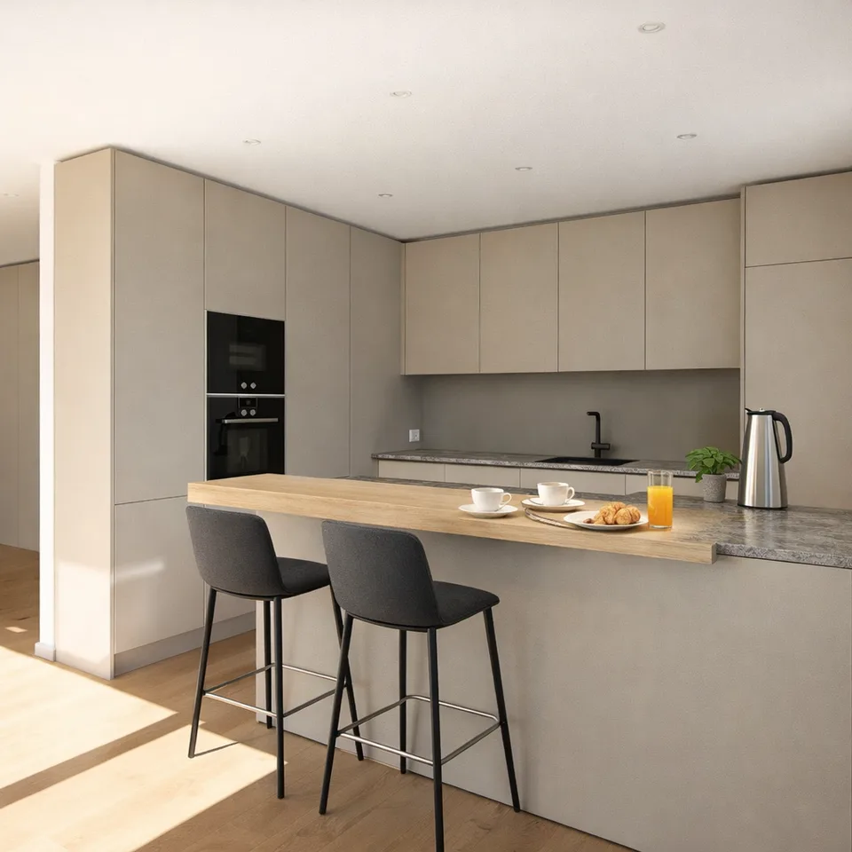 Ambiance de penthouse avec vue panoramique | Appartement de terrasse exclusif à Thusis