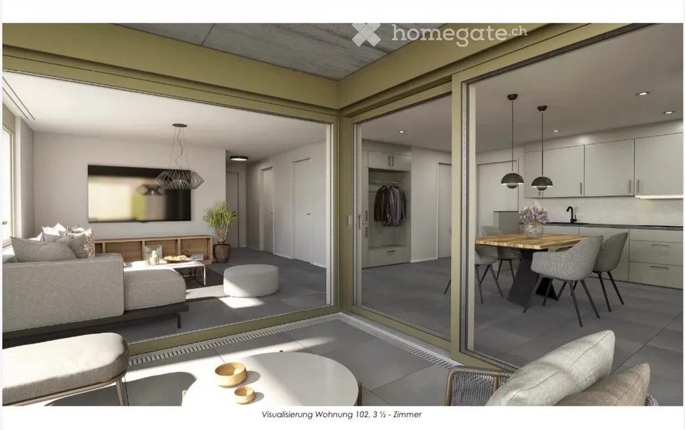Moderne 3.5-Zimmer-Wohnung im Neubau in Würenlingen