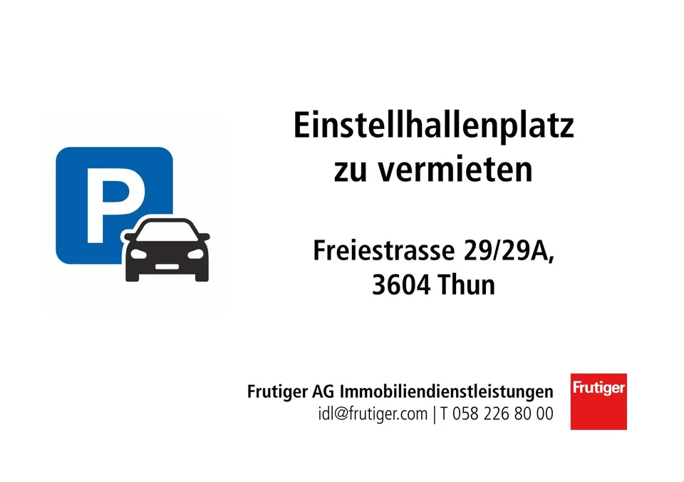 Einstellhallenplatz im Quartier Dürrenast