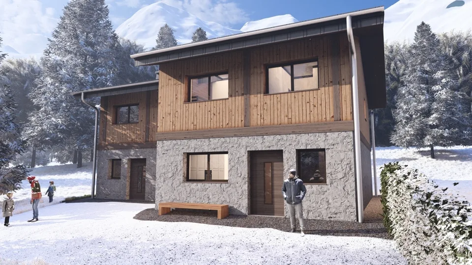 DEMI-CHALET AVEC 3 CHAMBRES, TERRASSE ET JARDIN