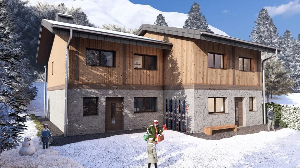 DEMI-CHALET AVEC 3 CHAMBRES, TERRASSE ET JARDIN