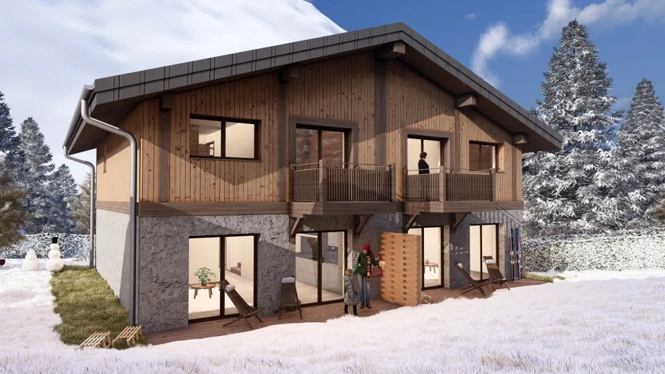 DEMI-CHALET AVEC 3 CHAMBRES, TERRASSE ET JARDIN