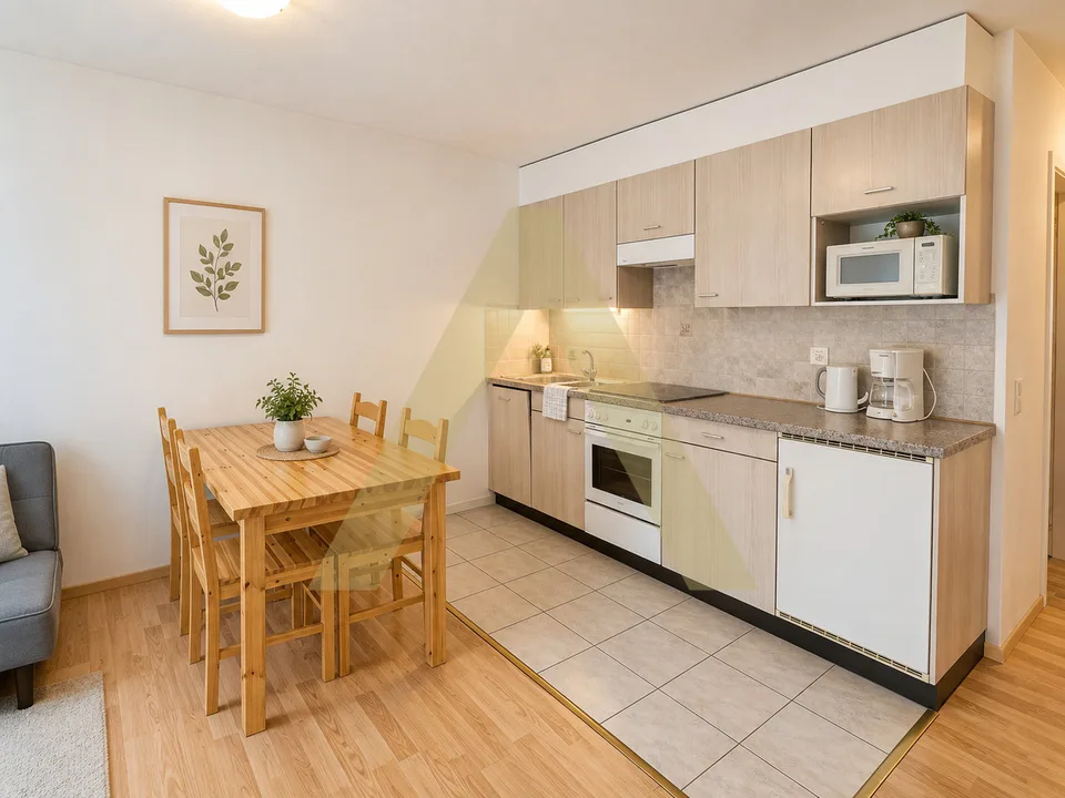 Appartamento accogliente arredato con loggia in un ambiente verde