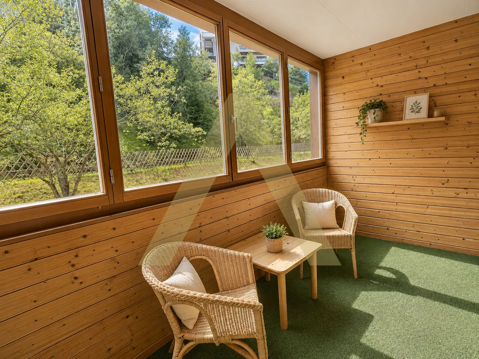 Cosy appartement meublée avec loggia dans un cadre verdoyant