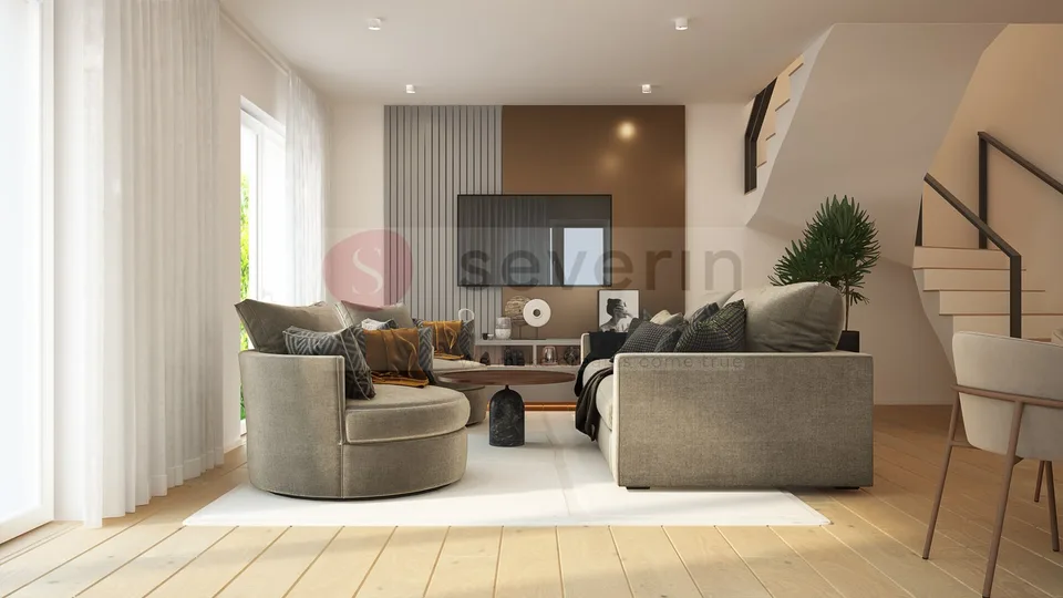 STANZA FAMIGLIA-NUOVA COSTRUZIONE- 5.5 LOCALI- CASA FAMILIARE DOPPIA, 144m2-COMPRESO TGPP