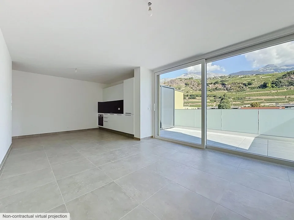 Zu vermieten in Uvrier großes 2.5-Zimmer-Attikapartment mit Terrasse