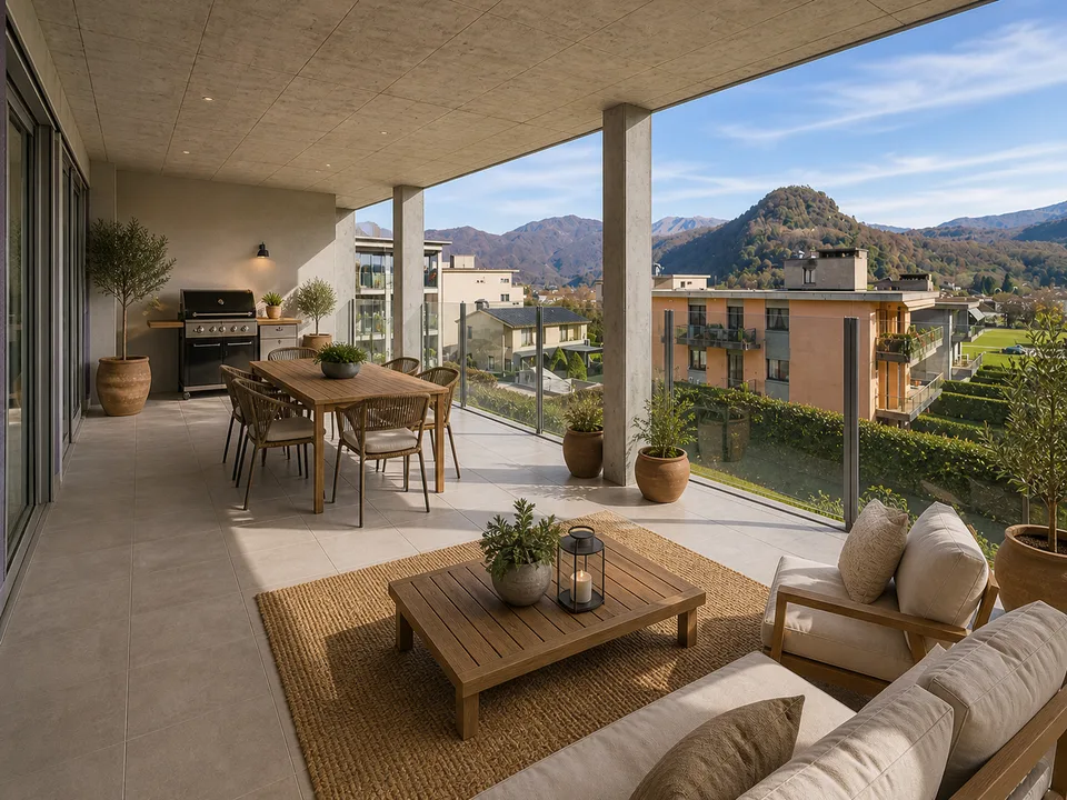 Modernes 2.5-Zimmer-Apartment mit großer Terrasse in Gravesano