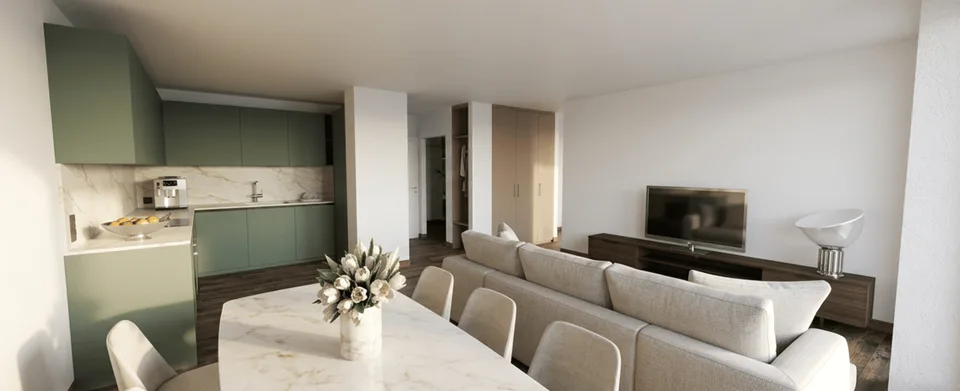 Prächtige 3-Zimmer-Neuwohnung, nur wenige Schritte vom Zentrum von Neu...