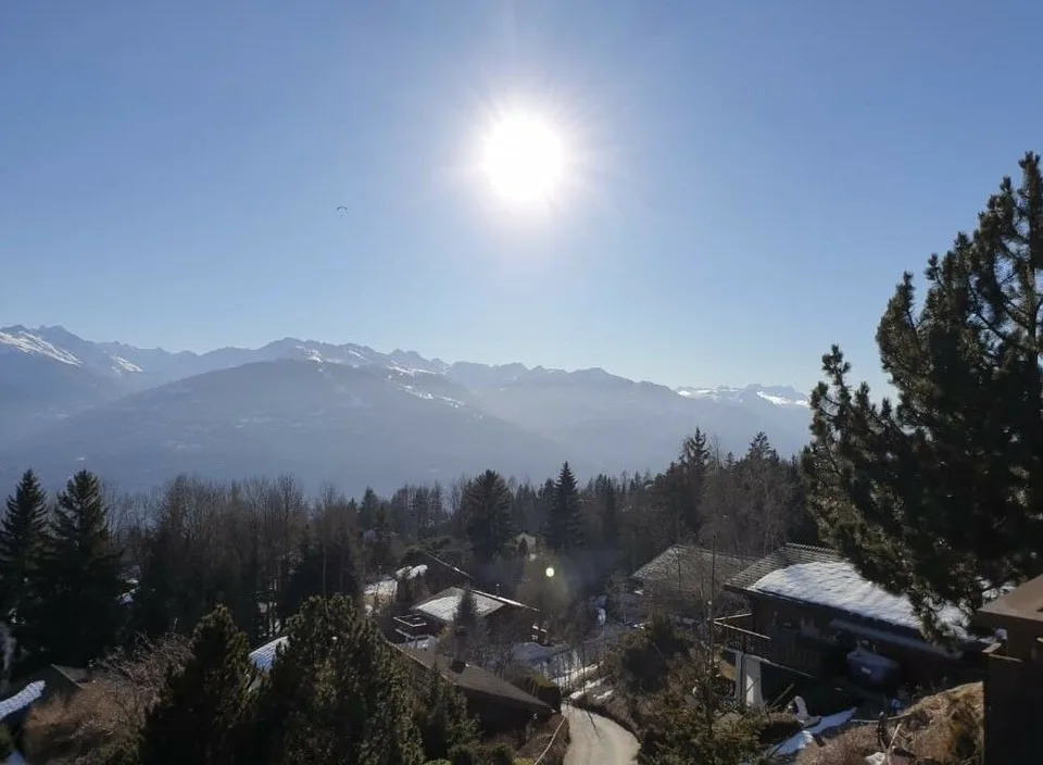 Ferienvermietung: Chalet mit Blick auf die Alpen
