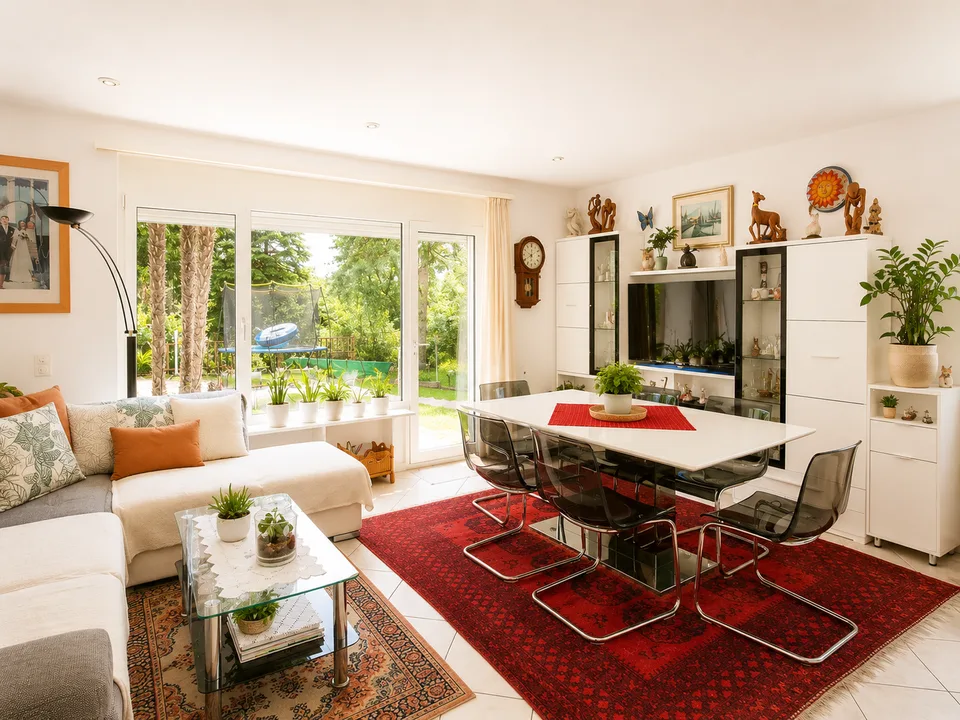 Wohnung mit 3.5 Zimmern und großem Garten in Davesco