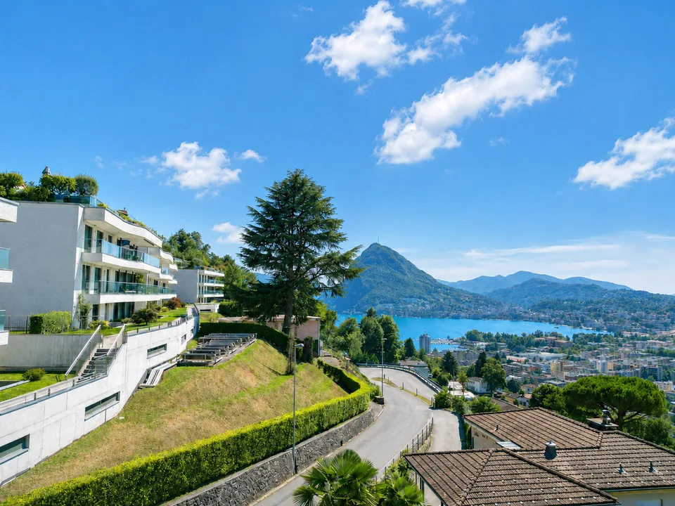 Elegante Appartamento con Terrazza e Vista Panoramica sul Lago e Monti