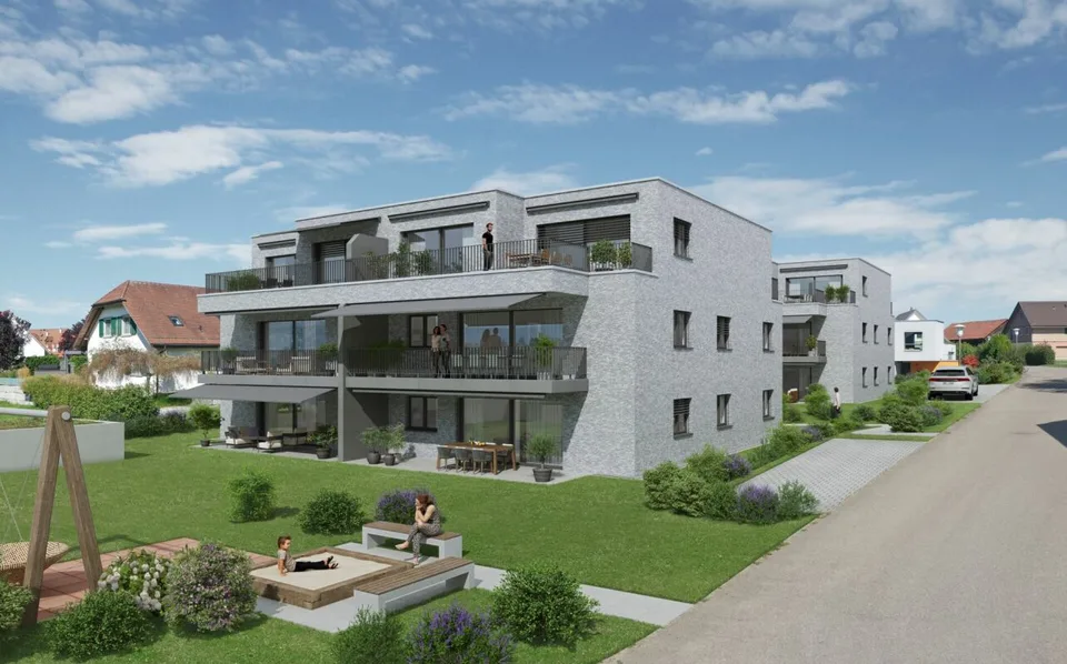 BAUSTART ERFOLGT! Ruhe, Sonne und Weitblick: komfortables Neubauwohnen «i de Breiti»