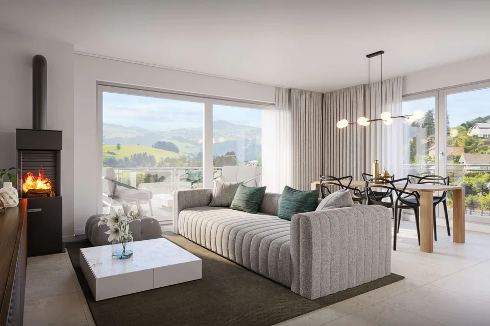 Appartement penthouse exclusif 4.5 pièces - vivre avec une vue panoramique sur l'Alpstein