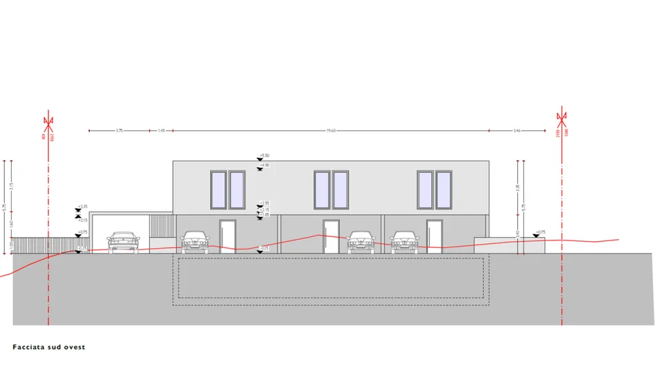 Terreno edificabile con progetto per tre unità abitative