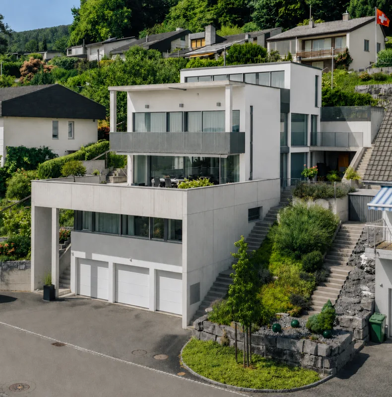 279 m² Wohnen unverbaubarem Panorama - modernes 7½-Zimmer-Terrassenhaus in Möriken