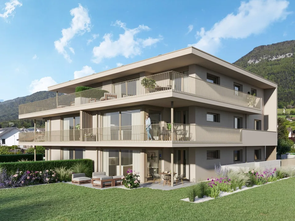 Moderne 3.5-Zimmerwohnung mit gedecktem Sitzplatz