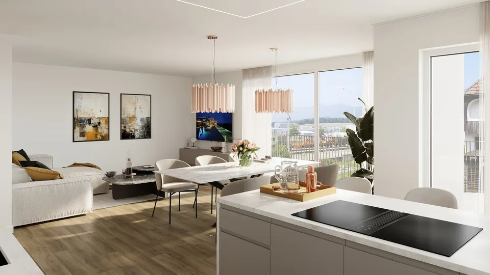 Appartement en propriété moderne de 4,5 pièces avec terrasse couverte