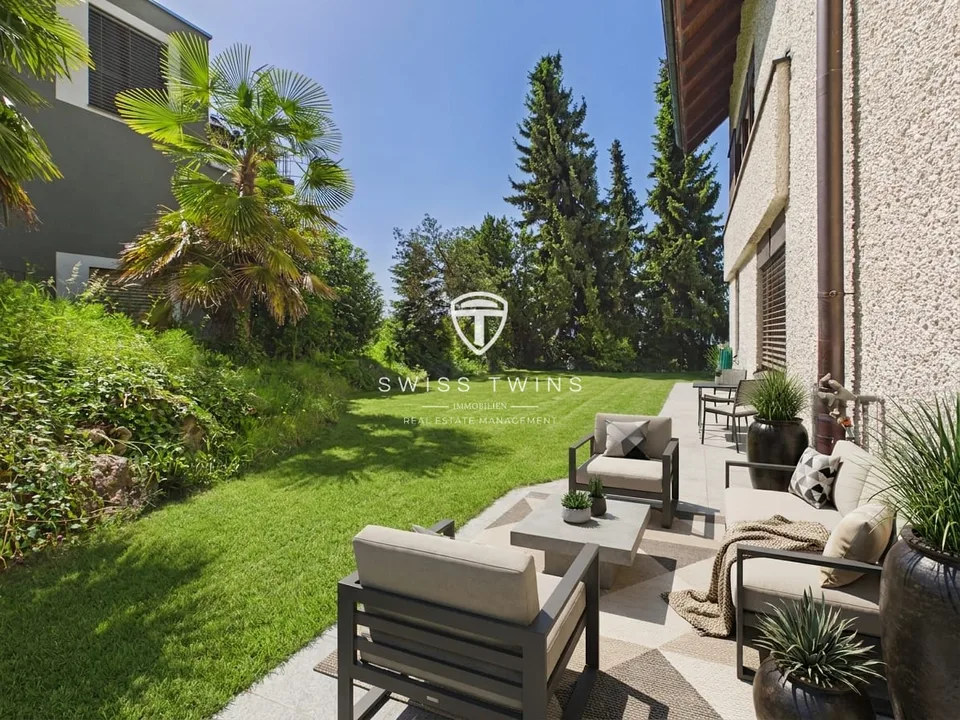 Appartamento servito 1 camera ristrutturato con giardino in affitto a Meilen