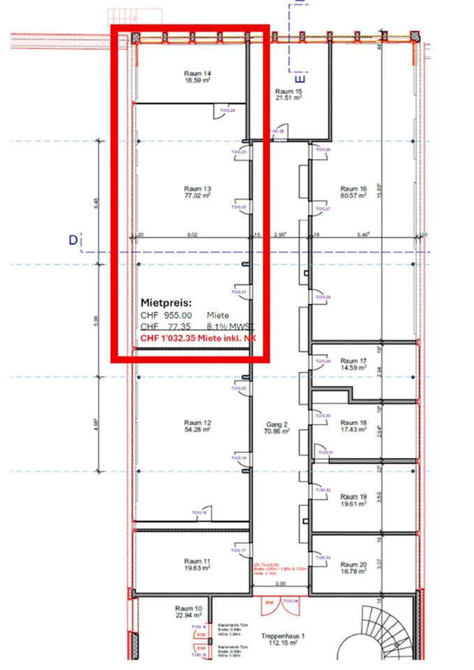 Helles Büro mit 2 Zimmern an zentraler Lage in Seon