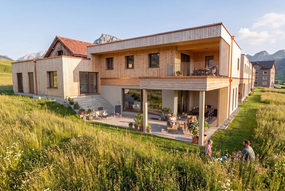 Über dem Nebel, grosszügiges Einfamilienhaus mit Umschwung und Schwimmbad