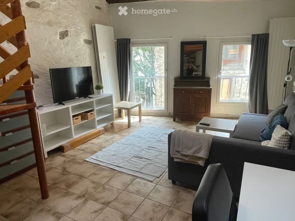 Zu vermieten, schönes möbliertes Zimmer ("Loft"), 45m2, in Grandvaux