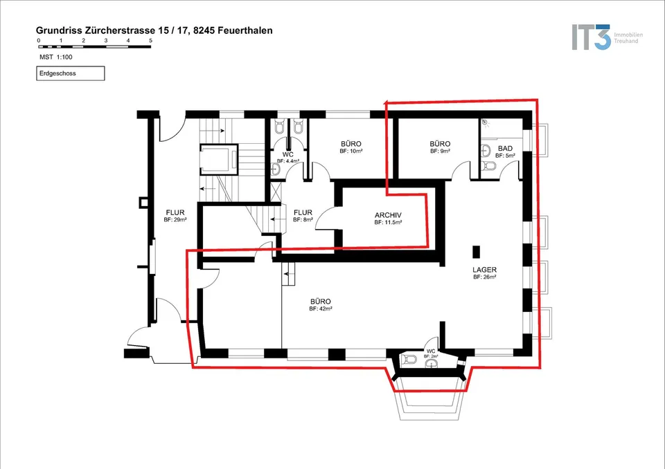 Espace commercial / de pratique / de bureau polyvalent (80 m²) dans un emplacement central à Feuerthalen – photo 8 sur 9