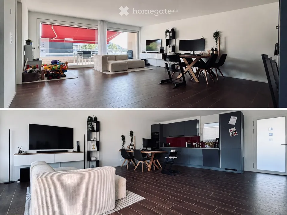 Moderne 2.5-Zimmer-Wohnung in Untersiggenthal – Neubau mit Balkon und Garage