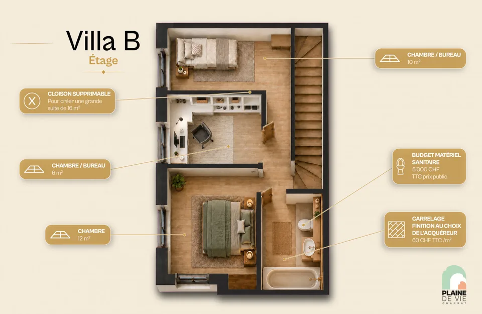 NEW - Beautiful 4.5-room family villa - 111 m2 - plot B