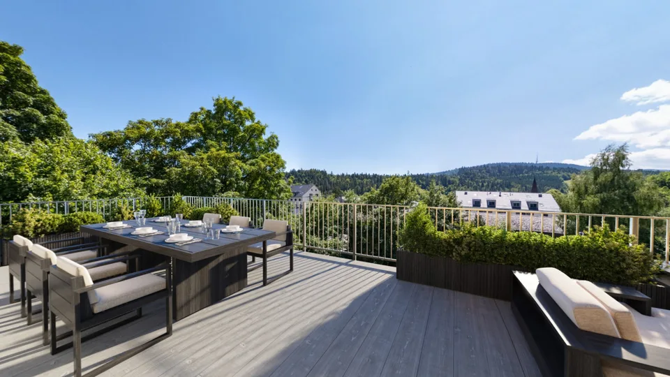 SELTENES ATTIKADUPLEX VON AUSSERGEWÖHNLICHER SCHÖNHEIT MIT PANORAMATERRASSE UND PRIVATEM AUFZUG