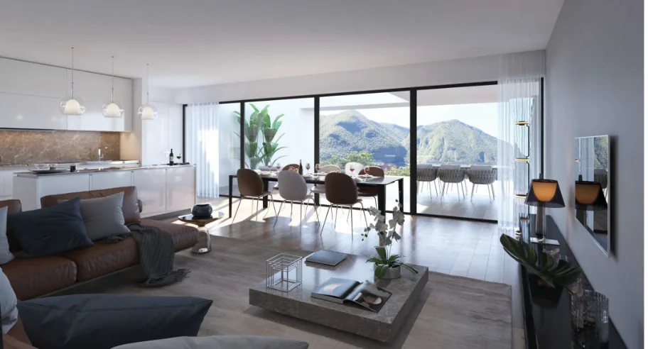 Moderne 2,5-Zimmer-Neubauwohnung in LuminoModerno appartamento di 2,5 locali di nuova costruzione a Lumino