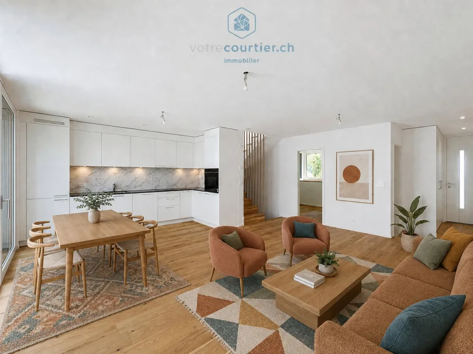 Moderne Neubau-Villa mit Dachfirst und Garten - sofort verfügbar