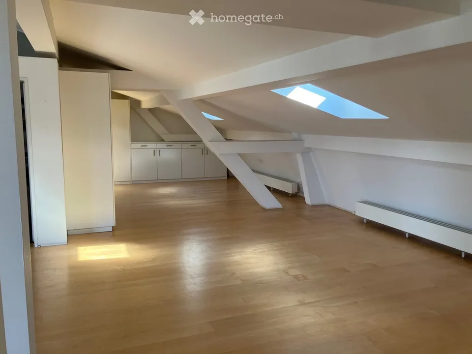 Befristet bis 31.08.27 - Dachwohnung mit Terrasse im Herzen von Zürich – 1 Zimmer, 135.8 m² (Loft)