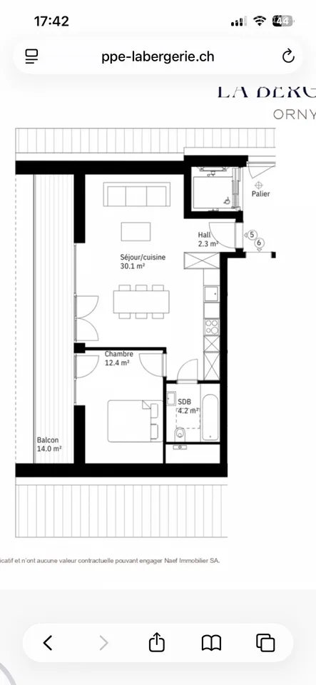 Appartement 2,5 pièces avec place de parc