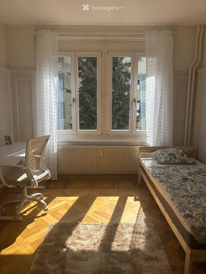 Bright furnished room in 4-room shared apartment in St. Gallen - all incl