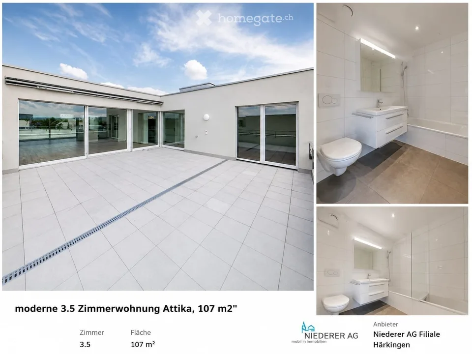 Traumhafte Attikawohnung mit zwei grosszügigen Terrassen und Burgsicht