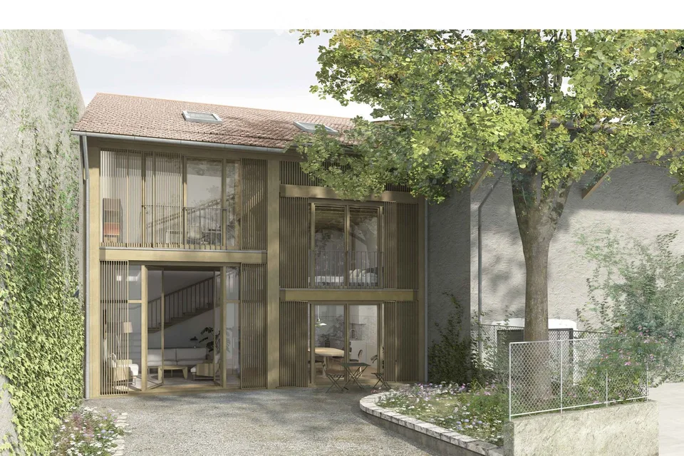 Exceptionnelle maison de village neuve de 5.5 pièces - Meyrin Village (GE) au calme, yc parking.